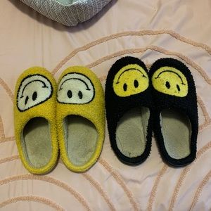pair of smiley slippers